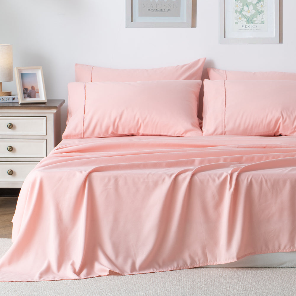 Kasentex Sheet Bedding Set with Pillowcase, Flat Sheet, Fitted Sheet, Hypoallergenic and Breathable
