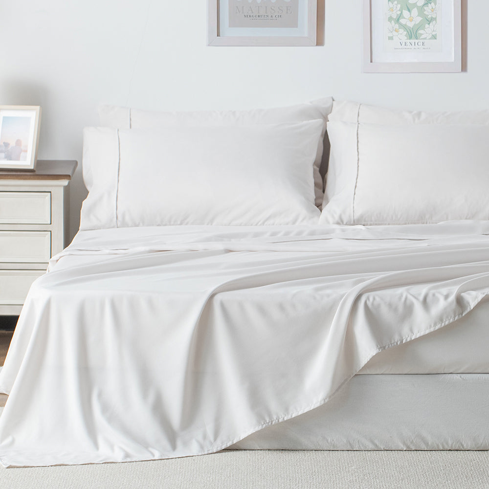 Kasentex Sheet Bedding Set with Pillowcase, Flat Sheet, Fitted Sheet, Hypoallergenic and Breathable