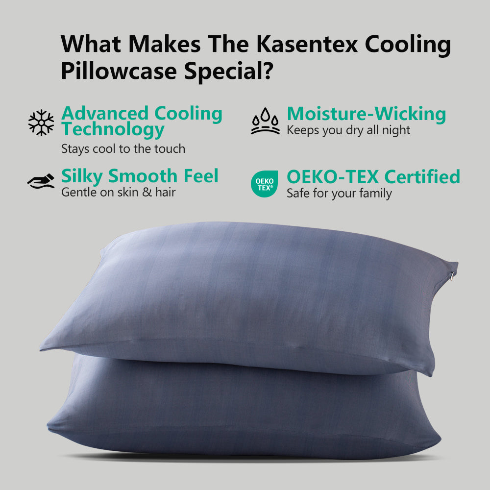 Kasentex Cooling Pillowcases for Outdoors & Camping - Set of 2 Pillowcovers