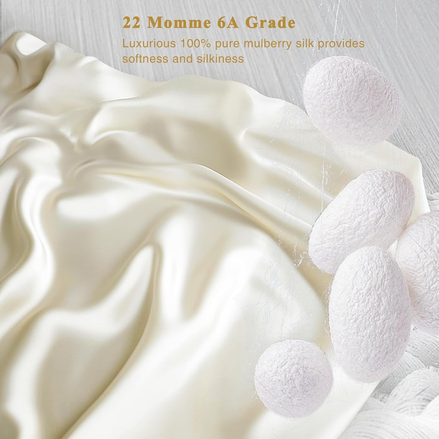 KASENTEX Pure Silk Pillowcase Set of 2 - Soft, Smooth & Cooling, Luxury Silk Pillow Cover with Envelope Closure for Hair & Skin Care