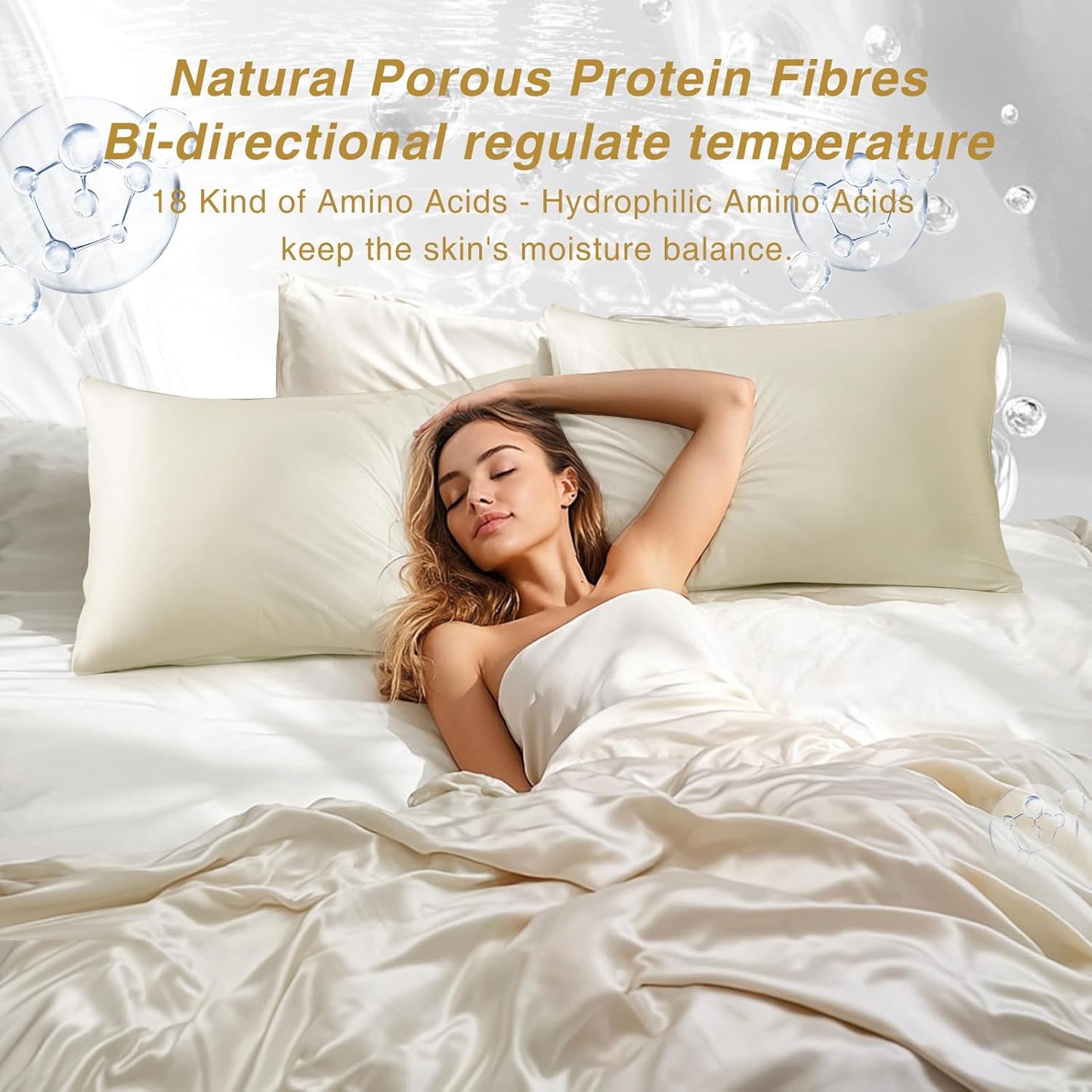 KASENTEX Pure Silk Pillowcase Set of 2 - Soft, Smooth & Cooling, Luxury Silk Pillow Cover with Envelope Closure for Hair & Skin Care
