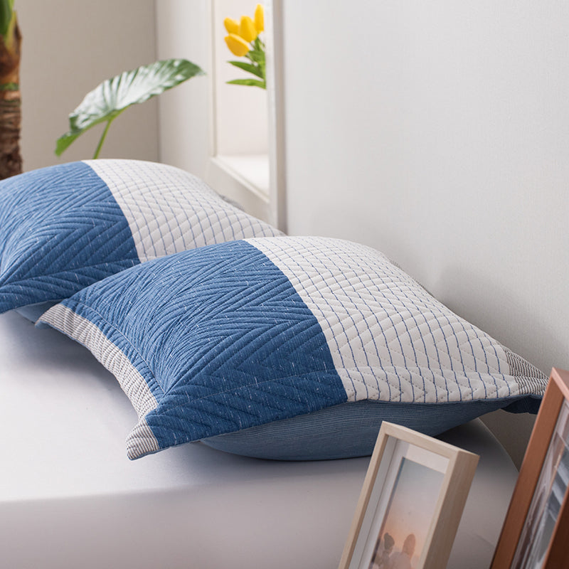 Kasentex Ultra Soft Cozy Blue & White Geometric Pillow Sham, Machine Washable