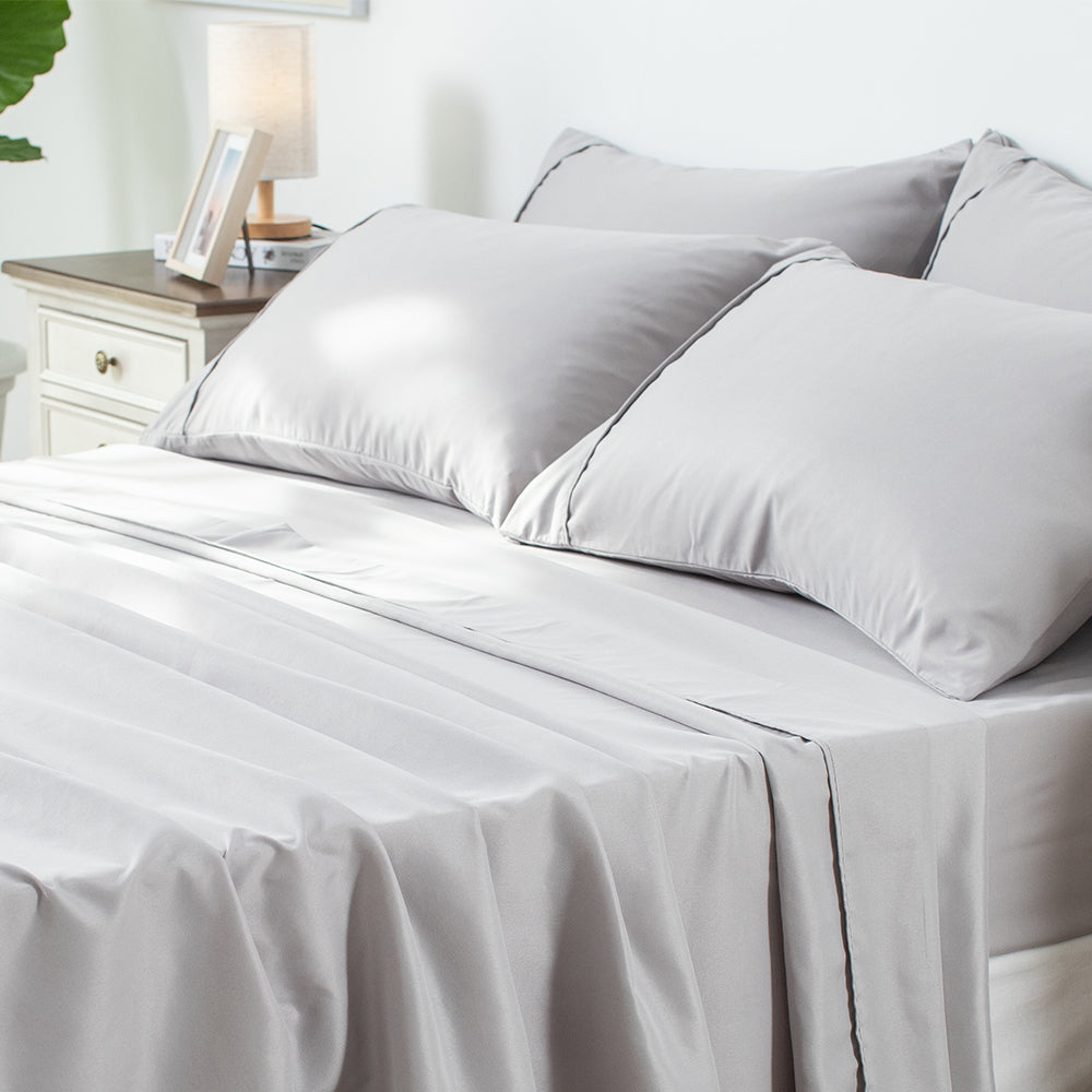 Kasentex Sheet Bedding Set with Pillowcase, Flat Sheet, Fitted Sheet, Hypoallergenic and Breathable