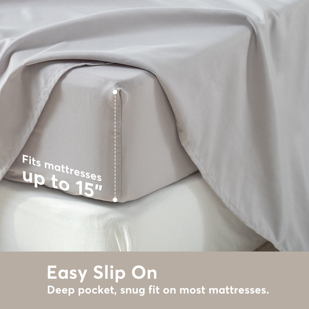 Kasentex Sheet Bedding Set with Pillowcase, Flat Sheet, Fitted Sheet, Hypoallergenic and Breathable