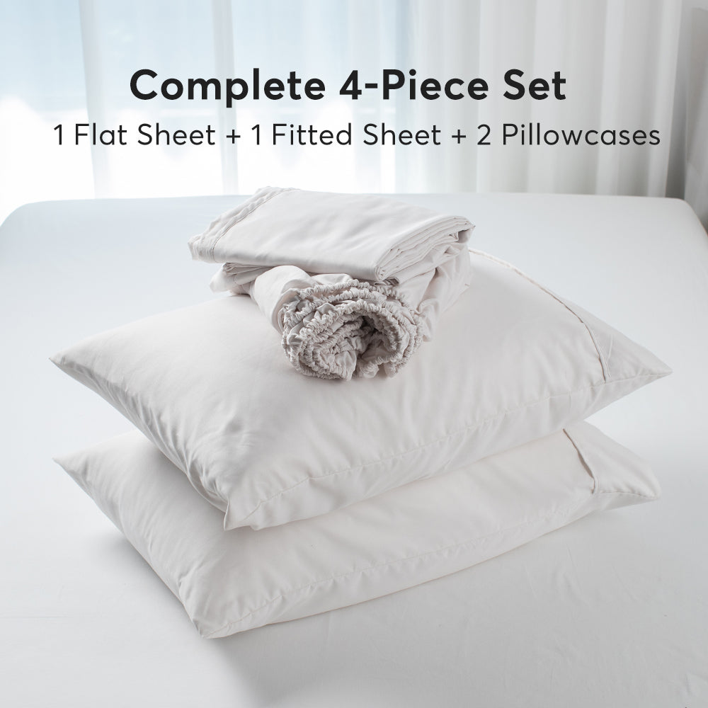 Kasentex Sheet Bedding Set with Pillowcase, Flat Sheet, Fitted Sheet, Hypoallergenic and Breathable