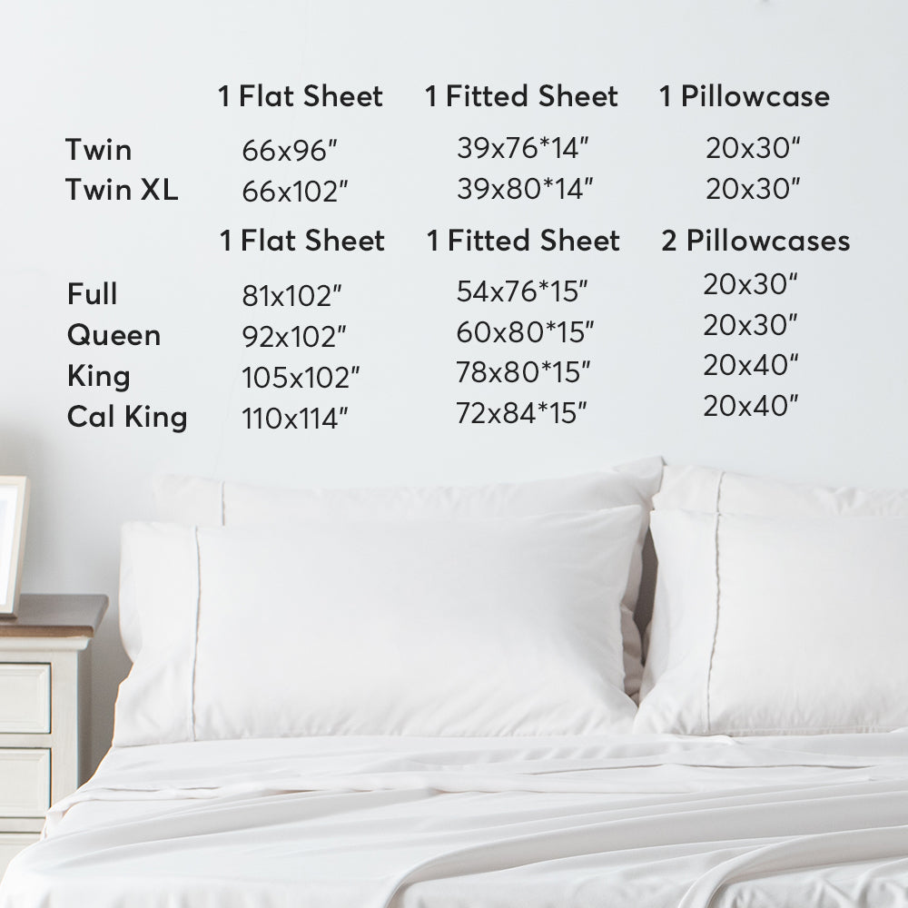 Kasentex Sheet Bedding Set with Pillowcase, Flat Sheet, Fitted Sheet, Hypoallergenic and Breathable