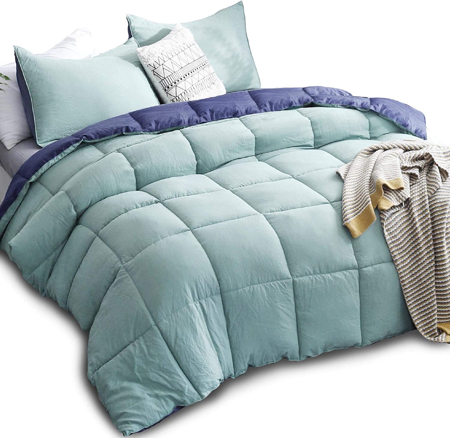 Comforter Pillow Shams Turquoise / Twilight Blue - 4 Standard Pillow Shams