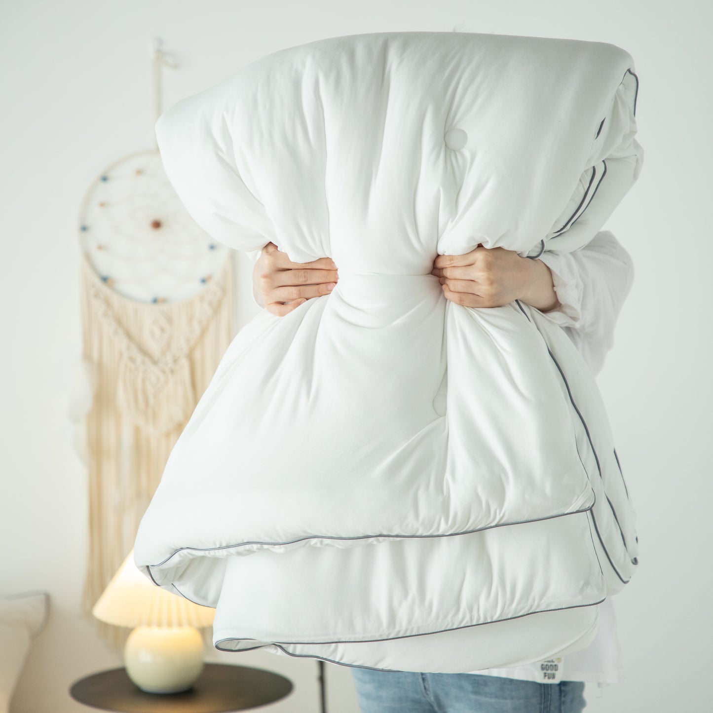 Kasentex Jersey Knit Ultra Soft Comforter Set, White