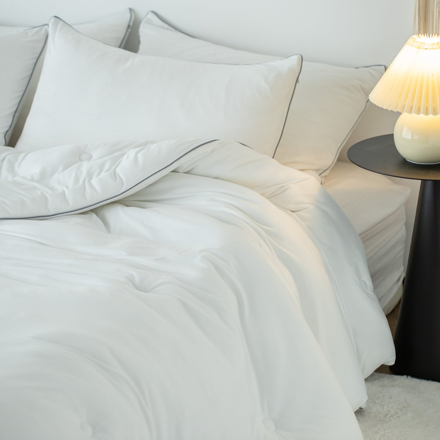 Kasentex Jersey Knit Ultra Soft Comforter Set, White