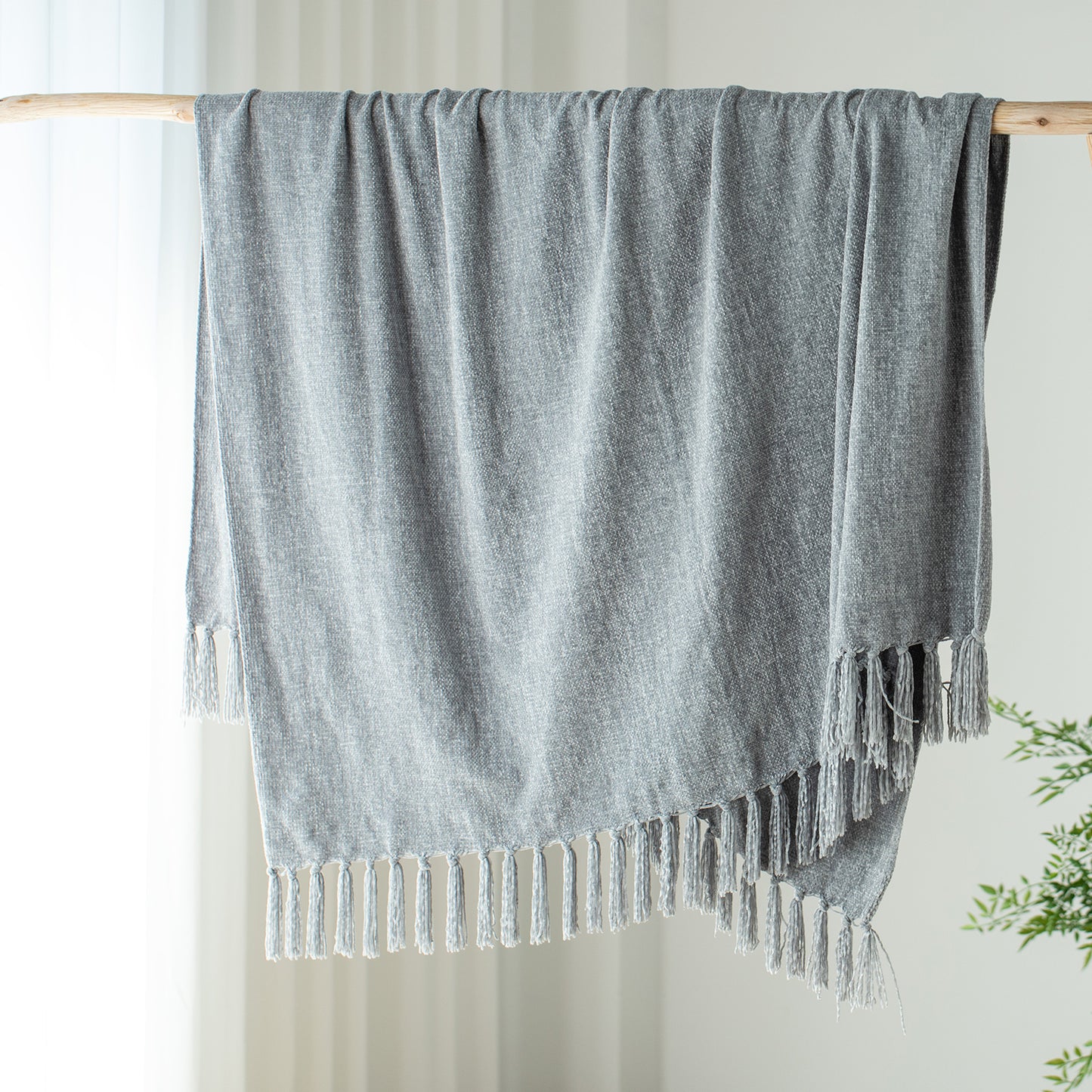Kasentex Ultra Soft Lightweight Decorative Throw Blanket with Tassel, Room Decor, Graduation Gifts