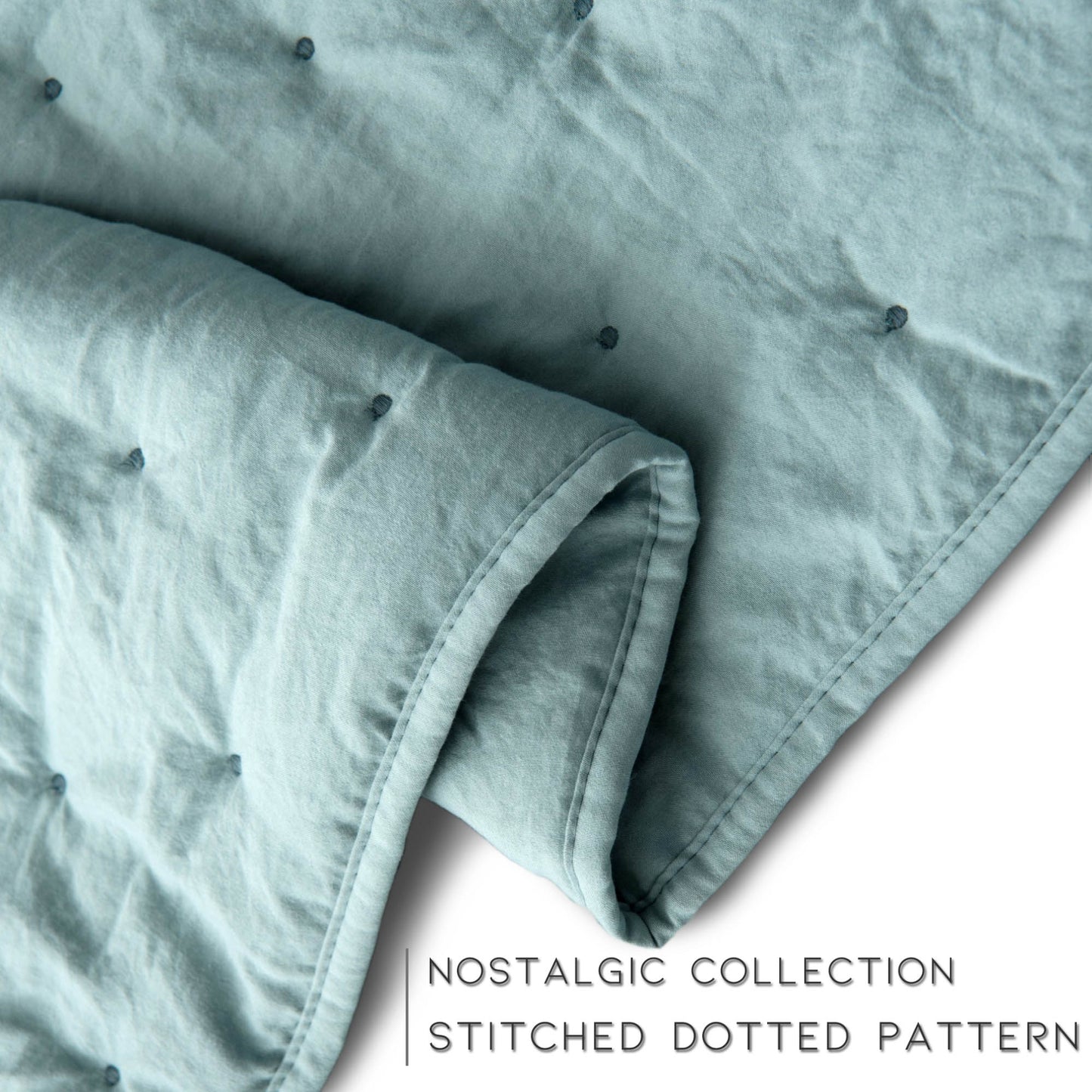 Kasentex Ultra Soft Nostalgic Dot Stitch Stone Washed Lightweight Quilt Set, Room Decor, Graduation Gifts, Fathers Day Gift, Mom Gift