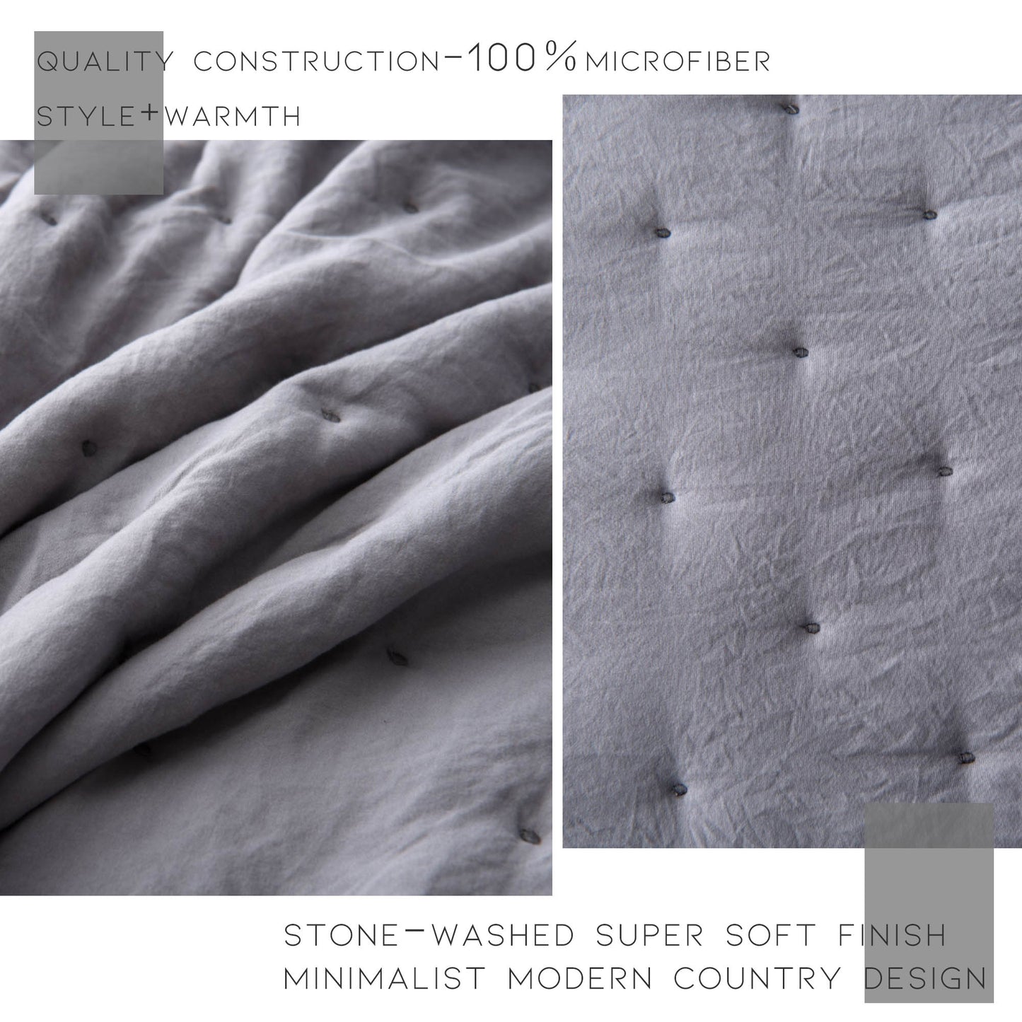 Kasentex Ultra Soft Nostalgic Dot Stitch Stone Washed Lightweight Quilt Set, Room Decor, Graduation Gifts, Fathers Day Gift, Mom Gift
