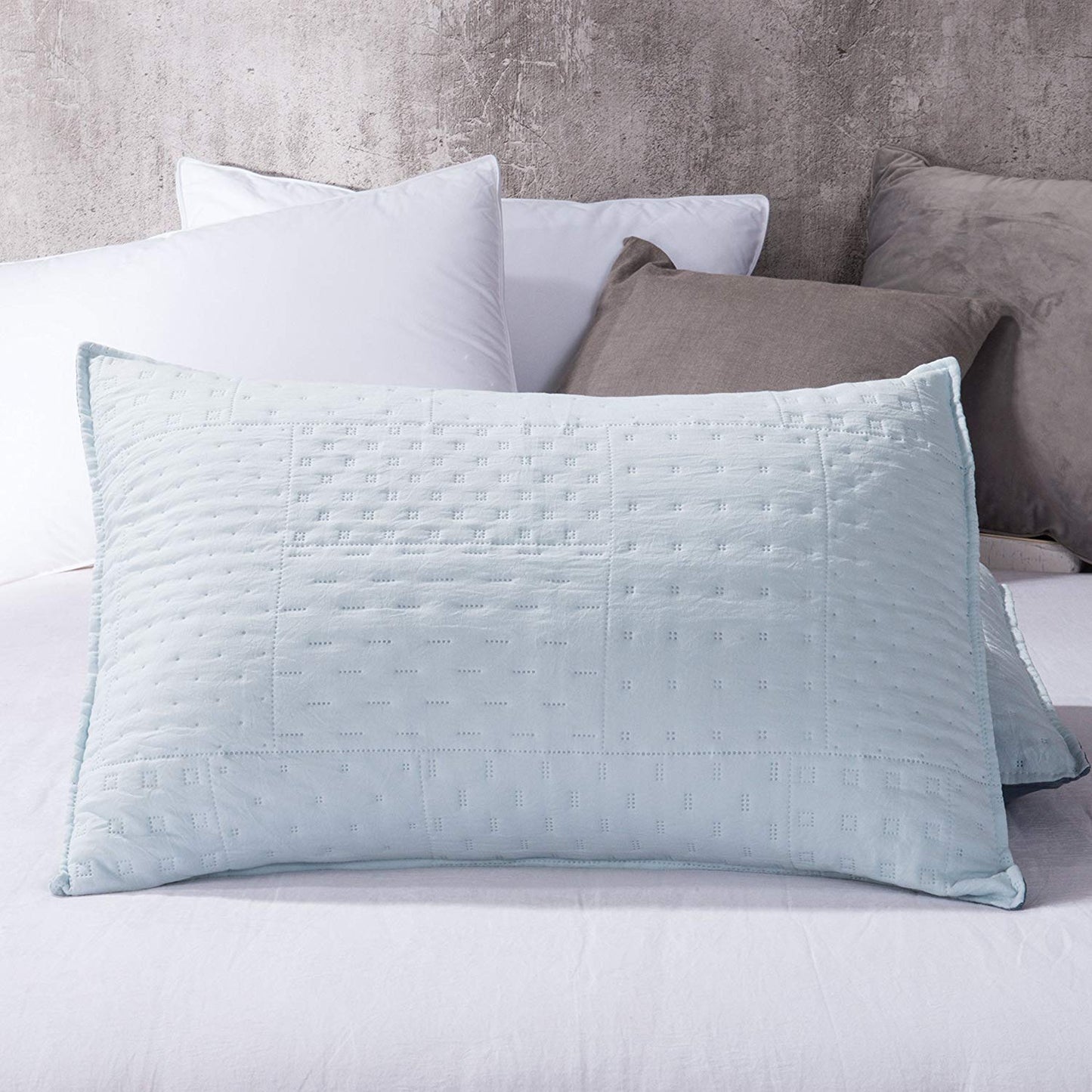 Kasentex All Season Contemporary Coverlet Quilt Set, Detailed Stitching, Green or Grey or Blue, Room Decor, Graduation Gifts