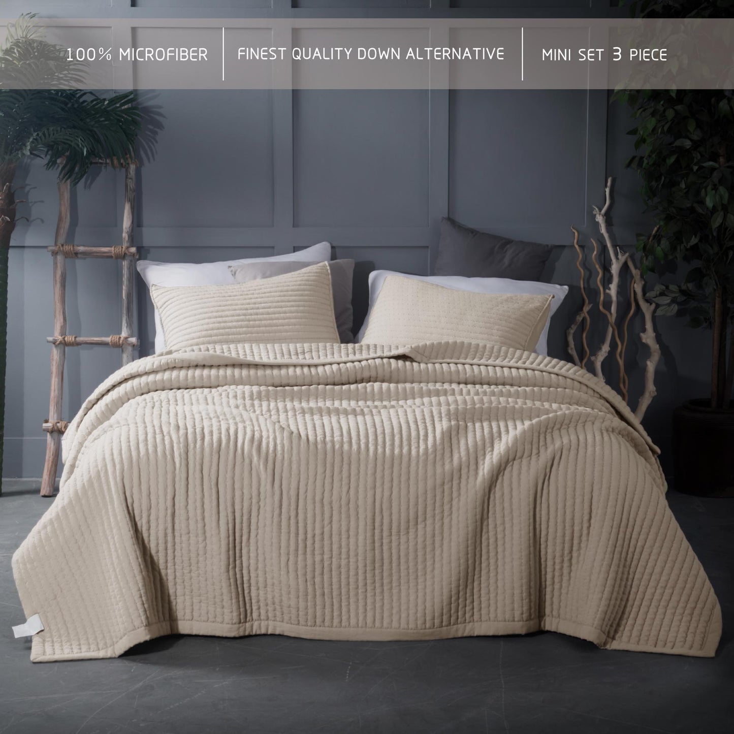 Kasentex Ultra Soft All Season Rustic Nostalgic Design Coverlet Set