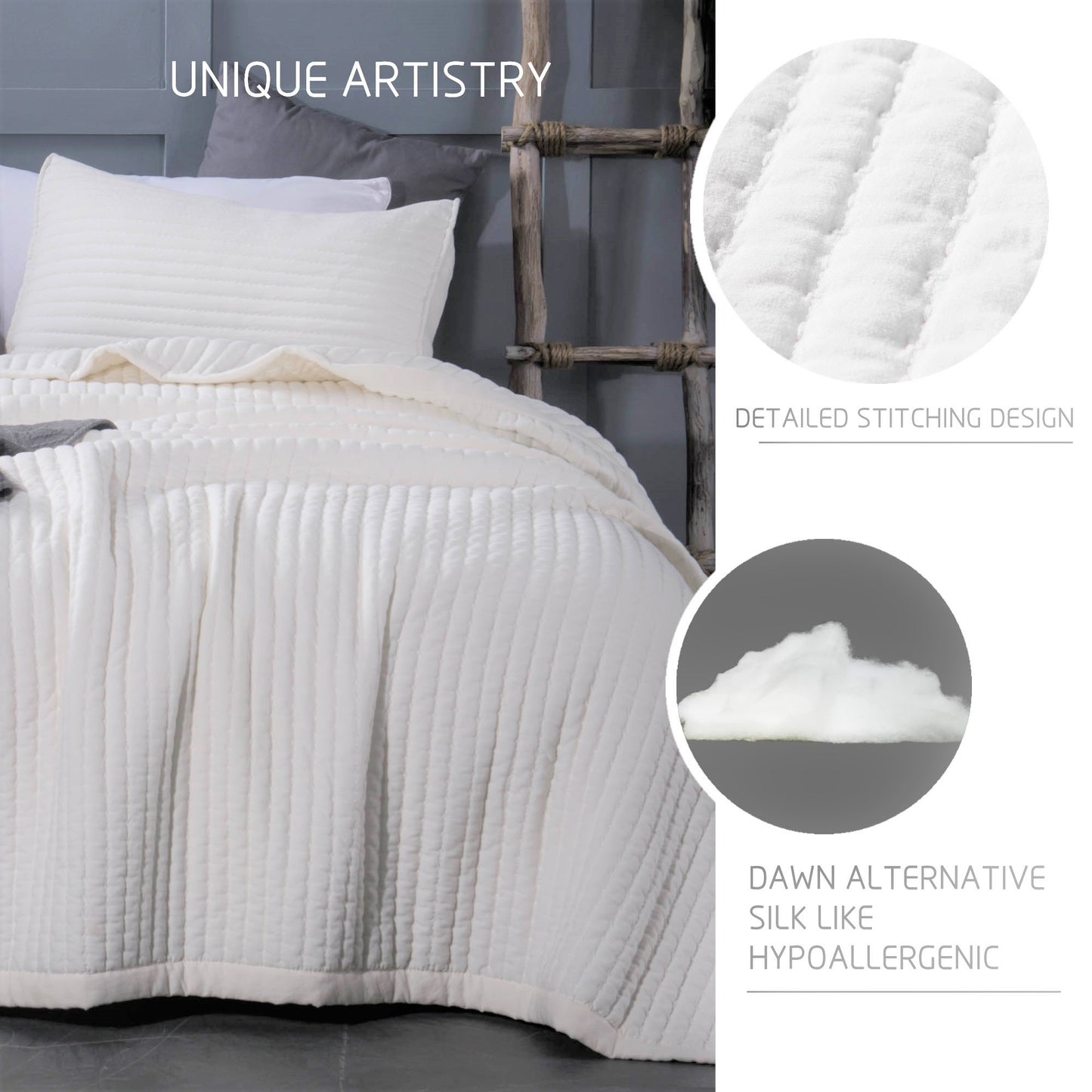 Kasentex Ultra Soft All Season Rustic Nostalgic Design Coverlet Set