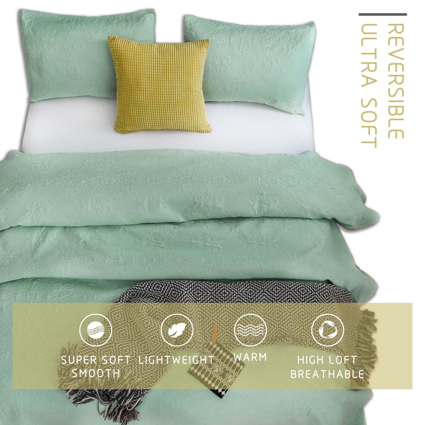 Kasentex Ultra Soft Floral Coverlet Quilt Bedding Set