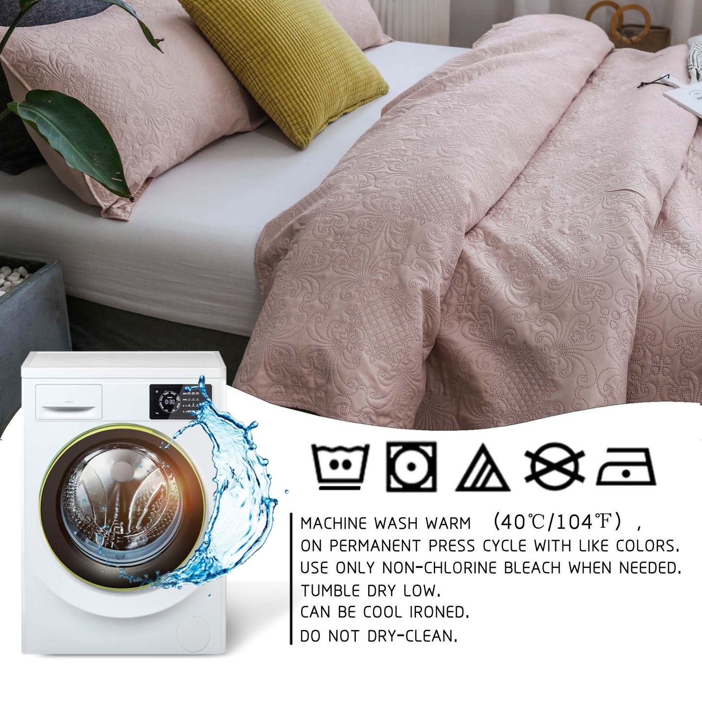 Kasentex Ultra Soft Floral Coverlet Quilt Bedding Set