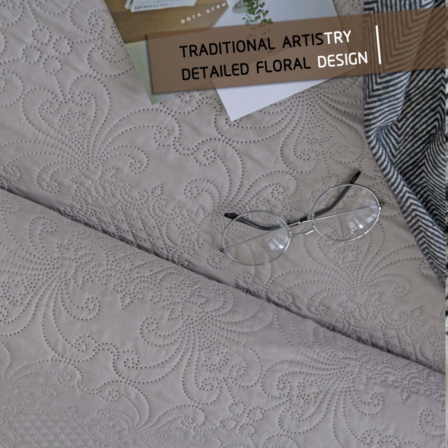Kasentex Ultra Soft Floral Coverlet Quilt Bedding Set
