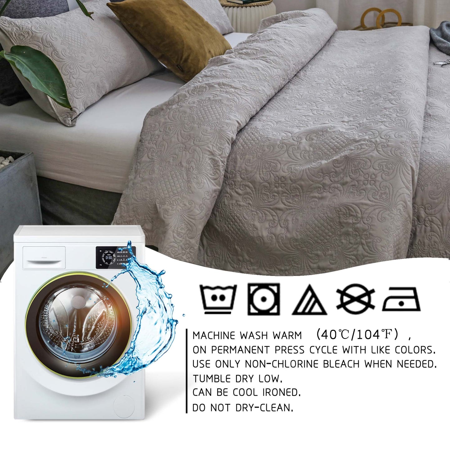 Kasentex Ultra Soft Floral Coverlet Quilt Bedding Set