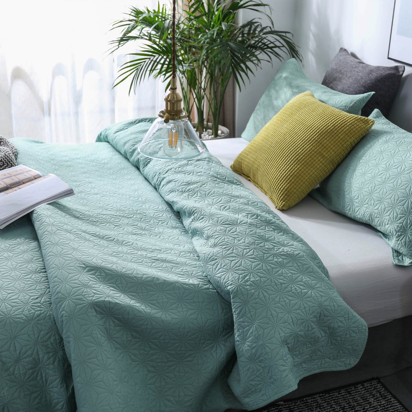 Kasentex Ultra Soft Star Contemporary Design Bedding Coverlet Set, Room Decor, Graduation Gifts