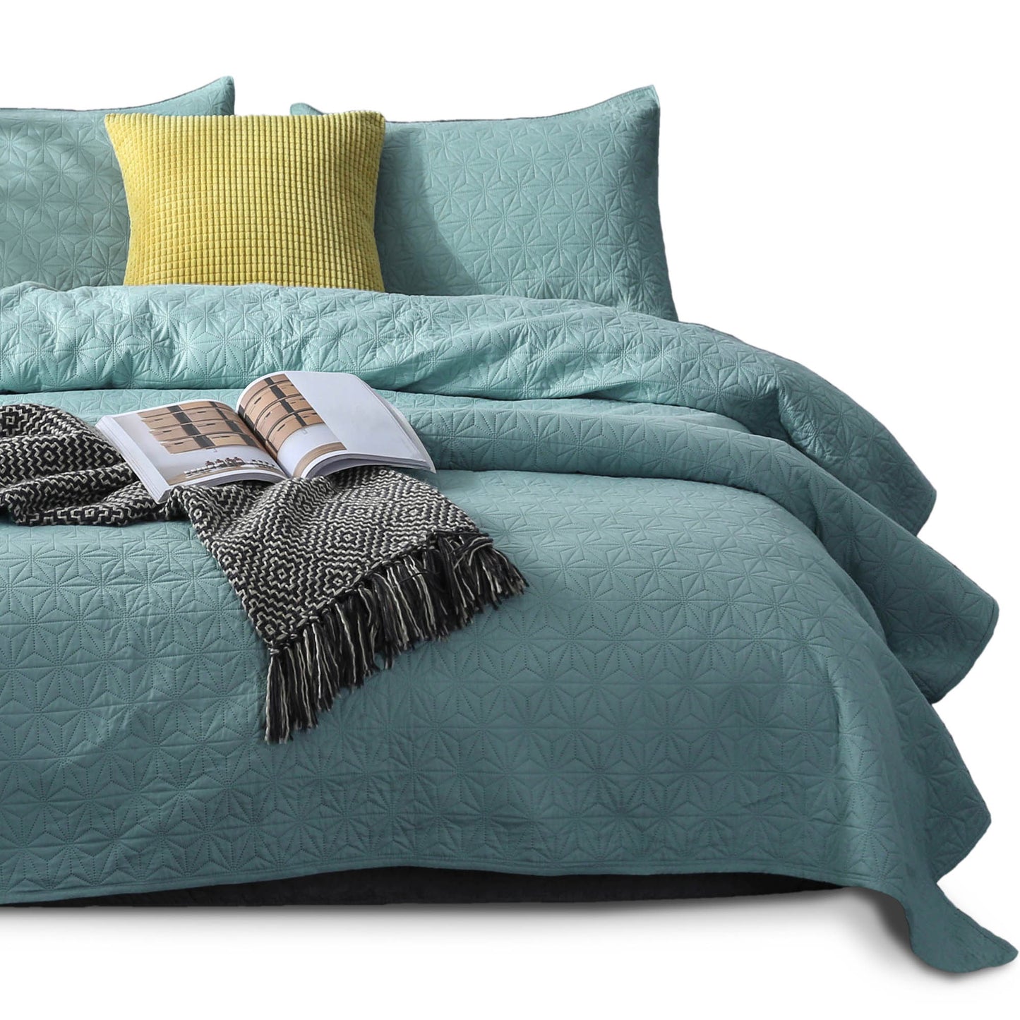 Kasentex Ultra Soft Star Contemporary Design Bedding Coverlet Set, Room Decor, Graduation Gifts