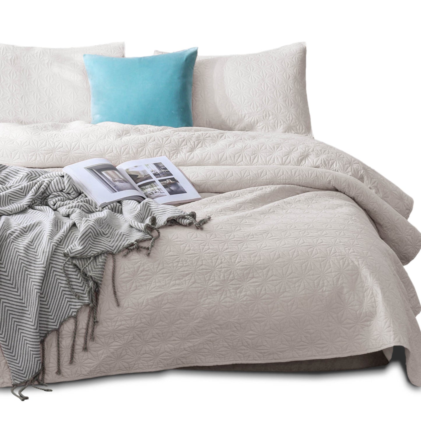 Kasentex Ultra Soft Star Contemporary Design Bedding Coverlet Set, Room Decor, Graduation Gifts