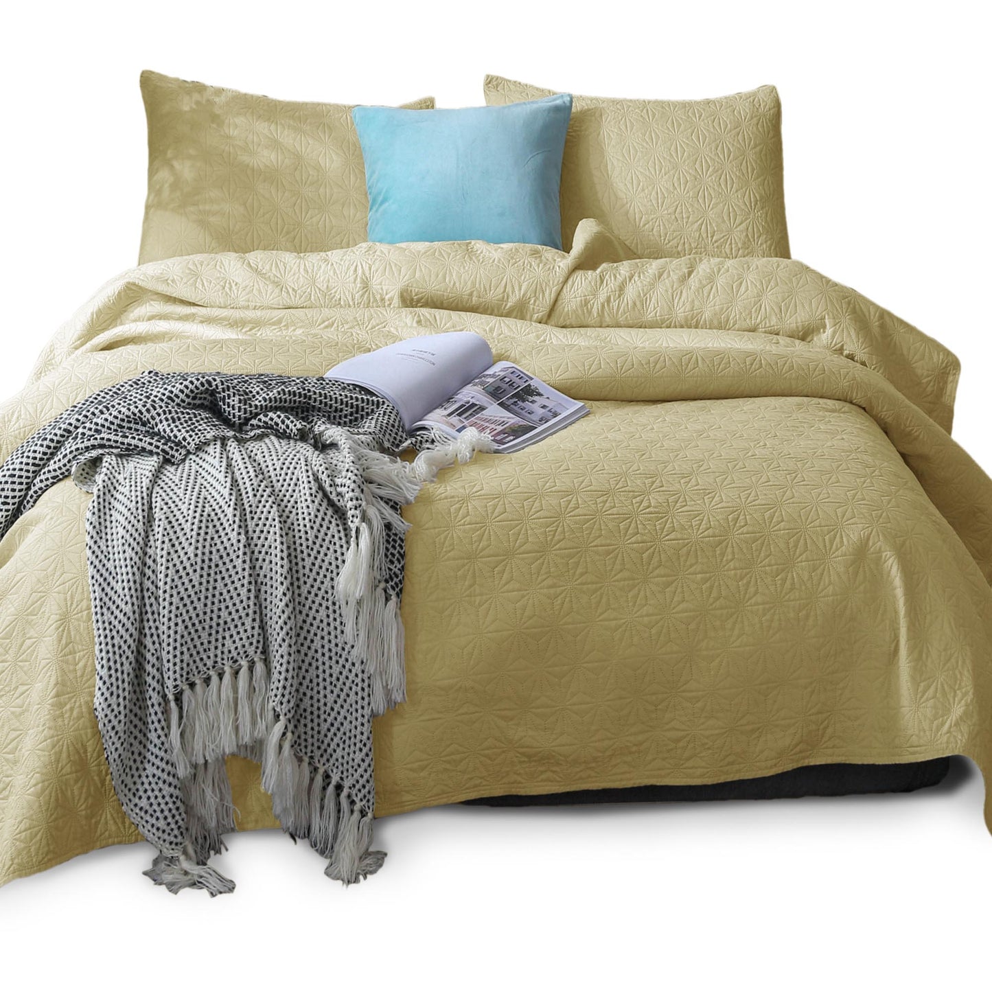 Kasentex Ultra Soft Star Contemporary Design Bedding Coverlet Set, Room Decor, Graduation Gifts