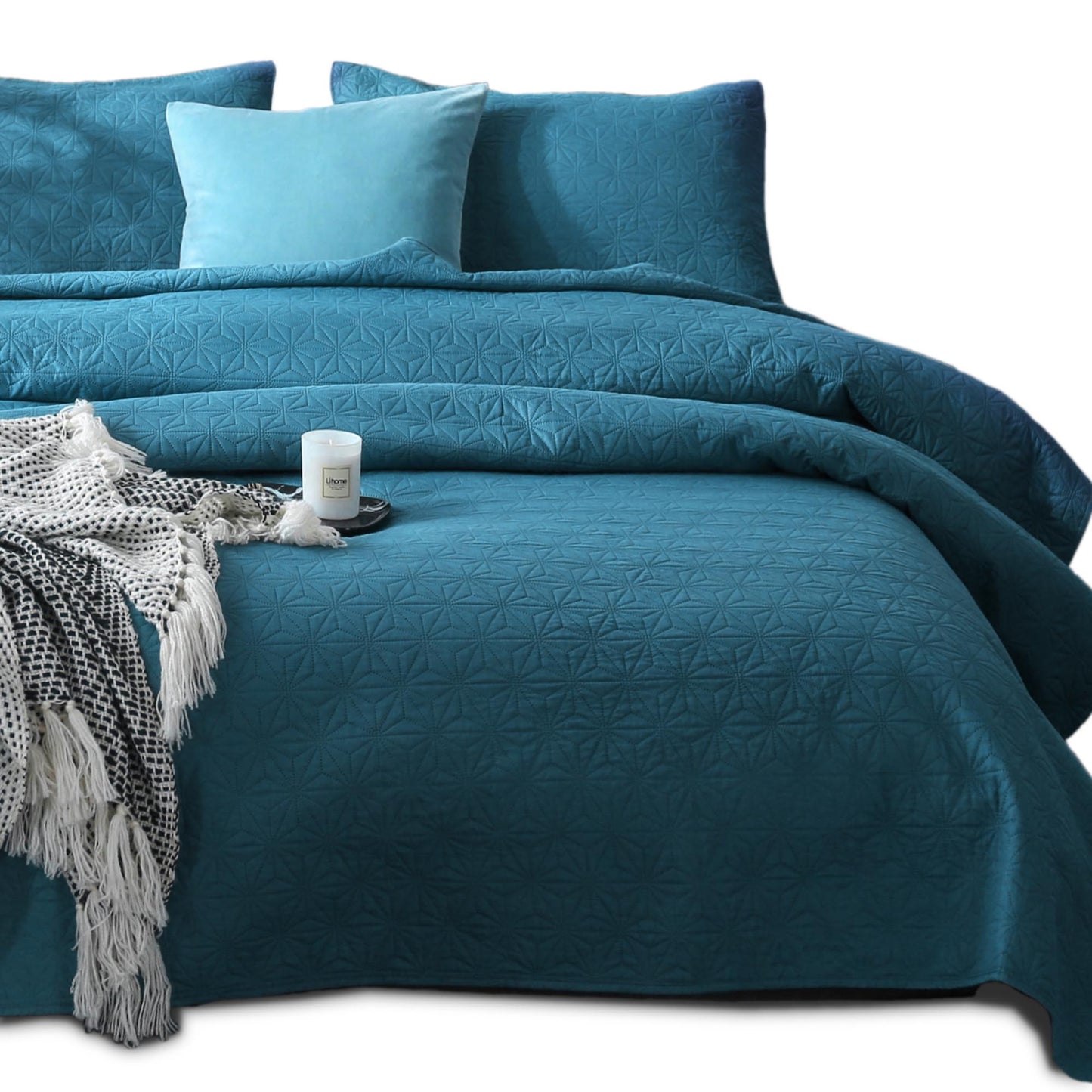 Kasentex Ultra Soft Star Contemporary Design Bedding Coverlet Set, Room Decor, Graduation Gifts