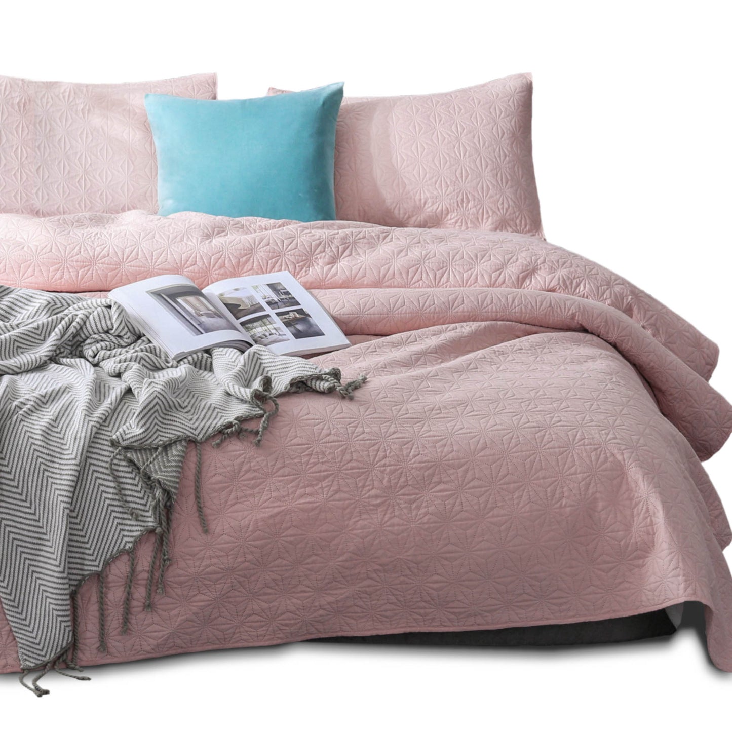 Kasentex Ultra Soft Star Contemporary Design Bedding Coverlet Set, Room Decor, Graduation Gifts