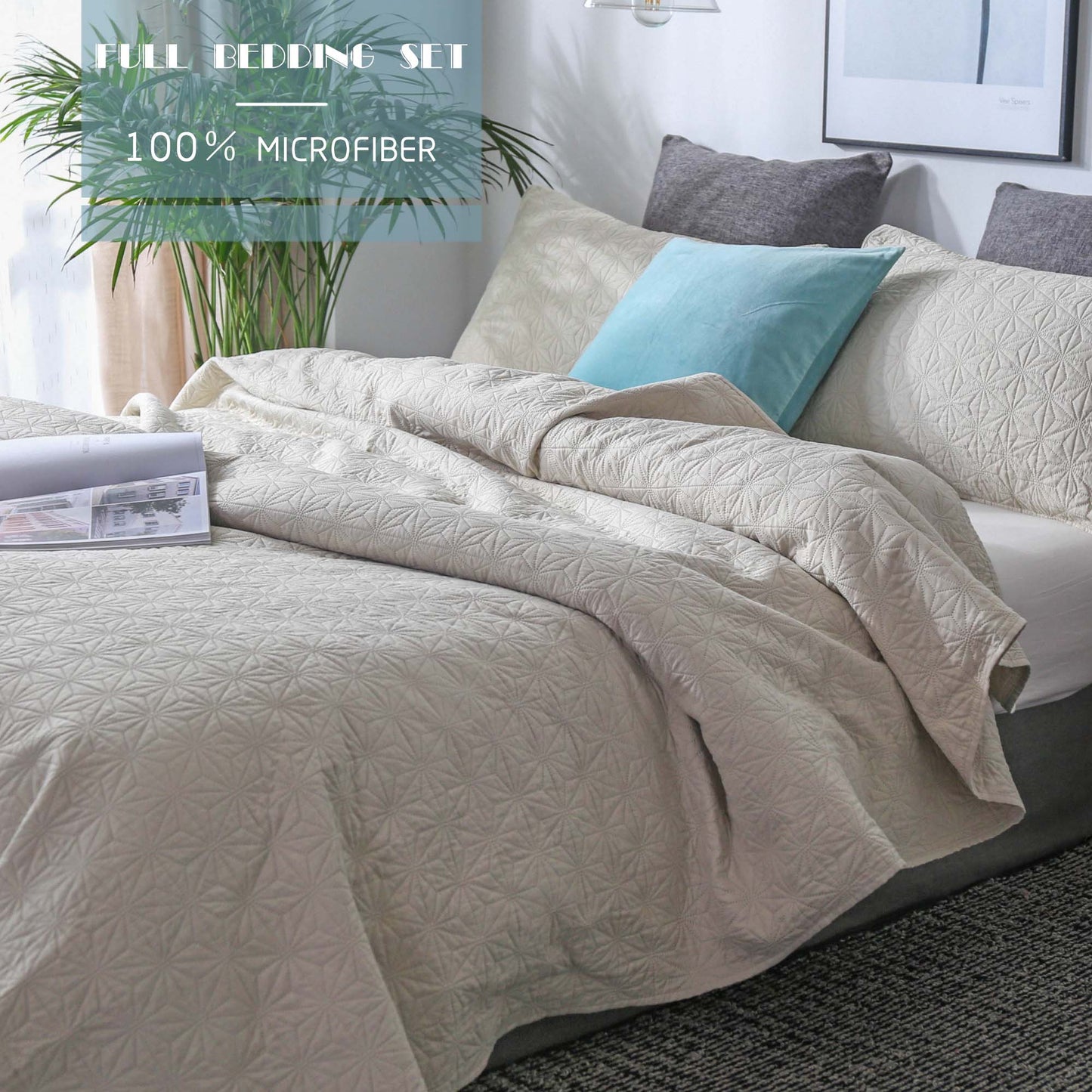 Kasentex Ultra Soft Star Contemporary Design Bedding Coverlet Set, Room Decor, Graduation Gifts