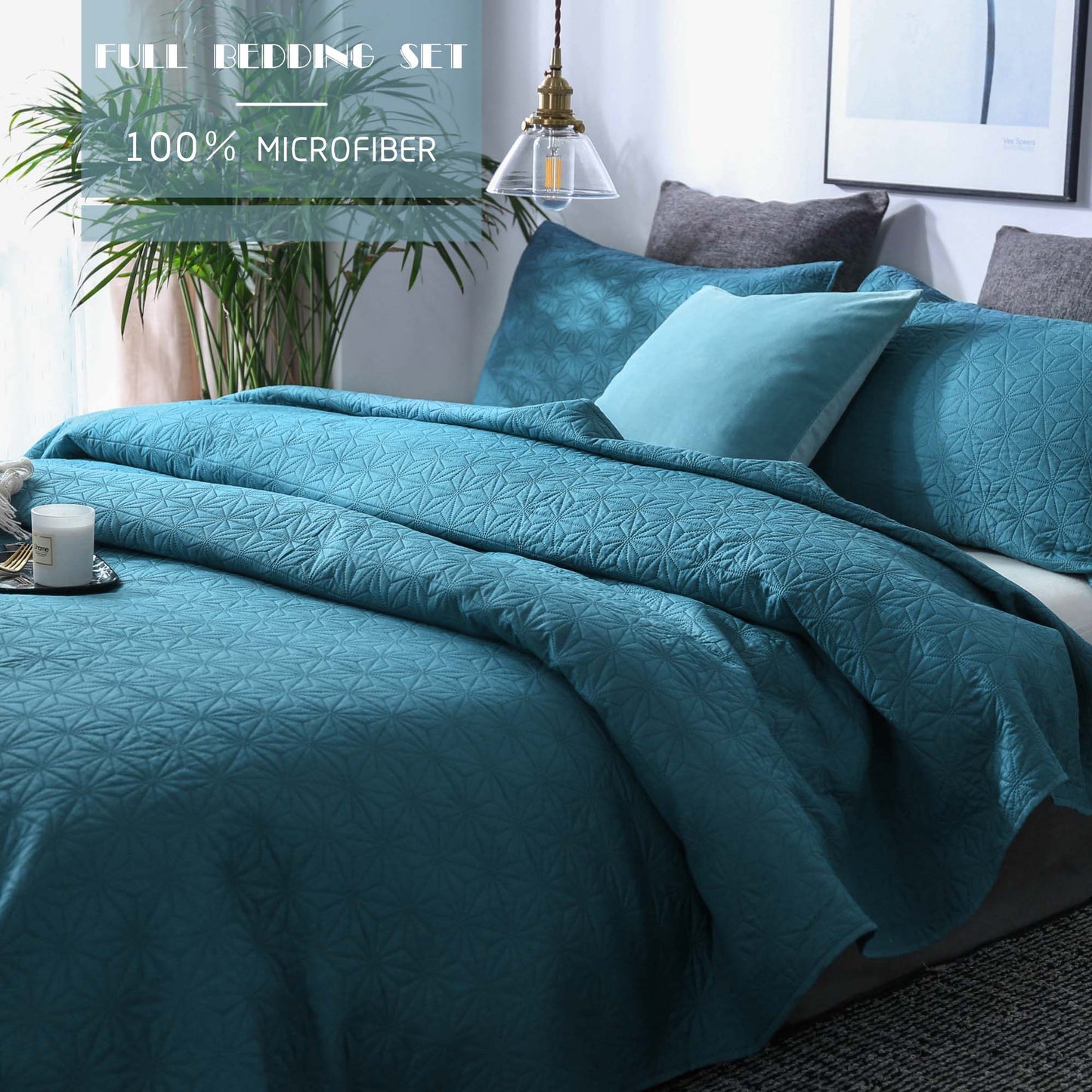 Kasentex Ultra Soft Star Contemporary Design Bedding Coverlet Set, Room Decor, Graduation Gifts