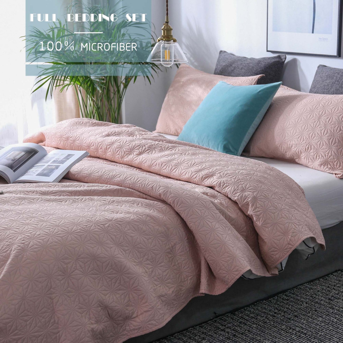 Kasentex Ultra Soft Star Contemporary Design Bedding Coverlet Set, Room Decor, Graduation Gifts