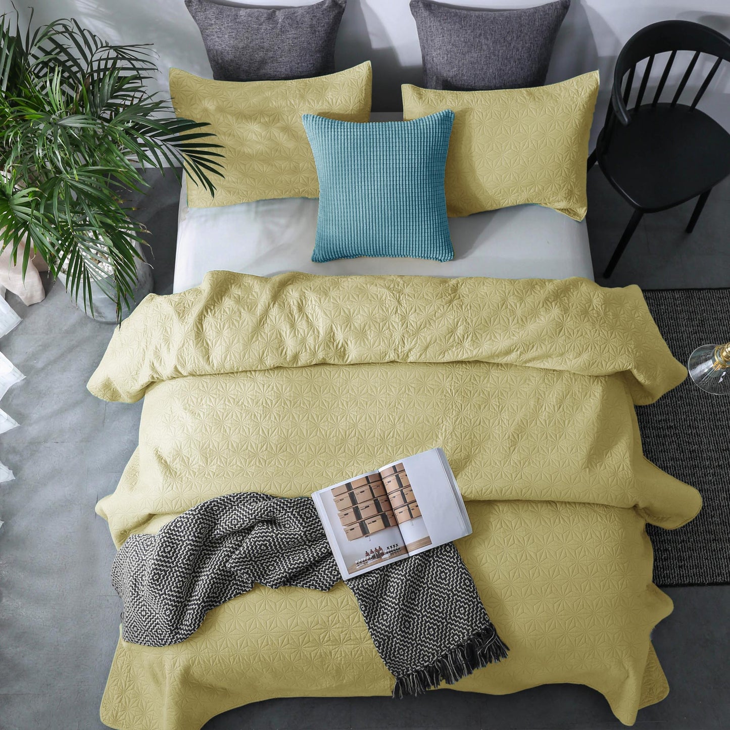 Kasentex Ultra Soft Star Contemporary Design Bedding Coverlet Set, Room Decor, Graduation Gifts