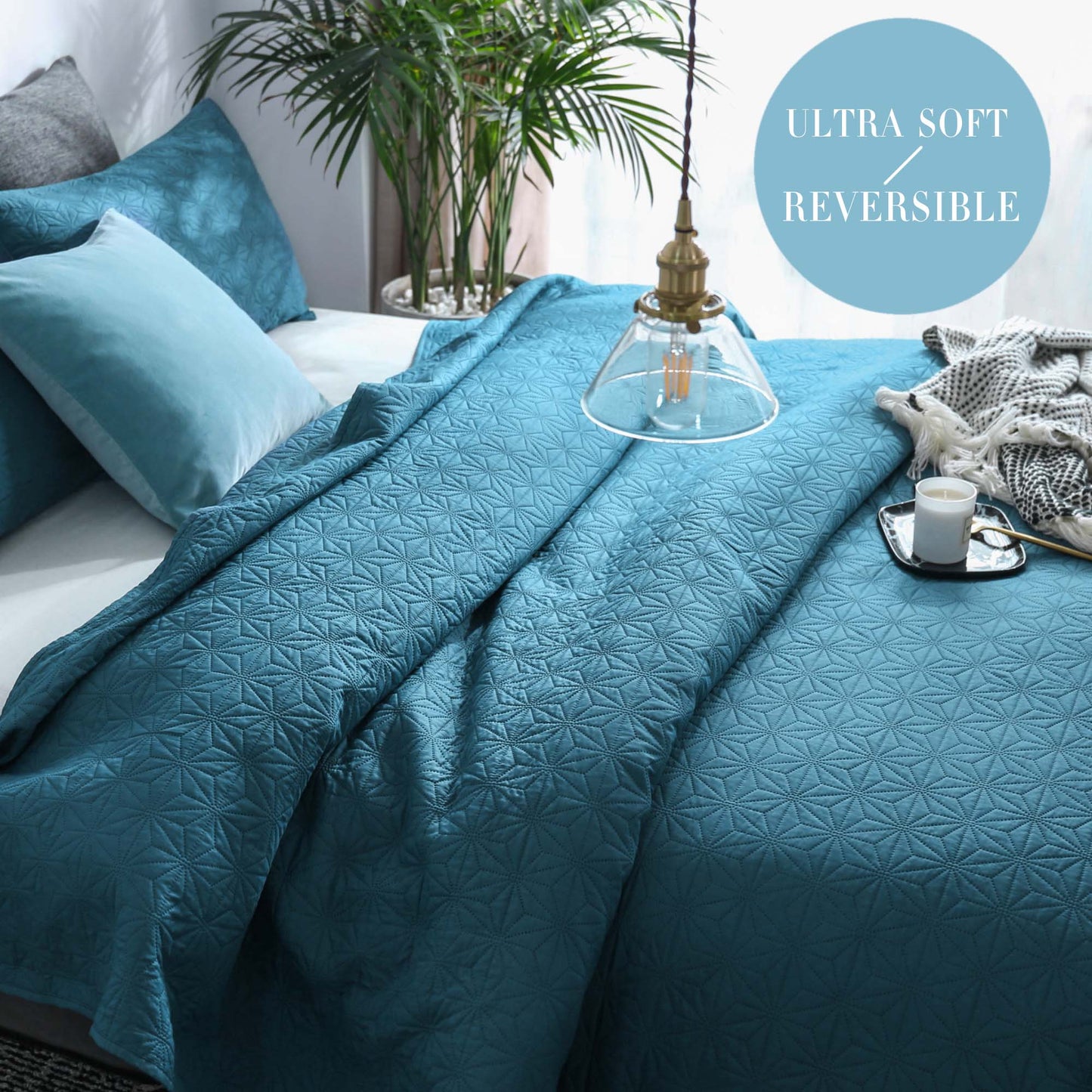 Kasentex Ultra Soft Star Contemporary Design Bedding Coverlet Set, Room Decor, Graduation Gifts