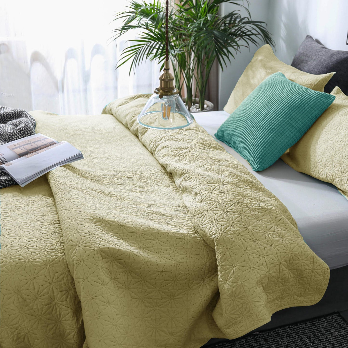 Kasentex Ultra Soft Star Contemporary Design Bedding Coverlet Set, Room Decor, Graduation Gifts