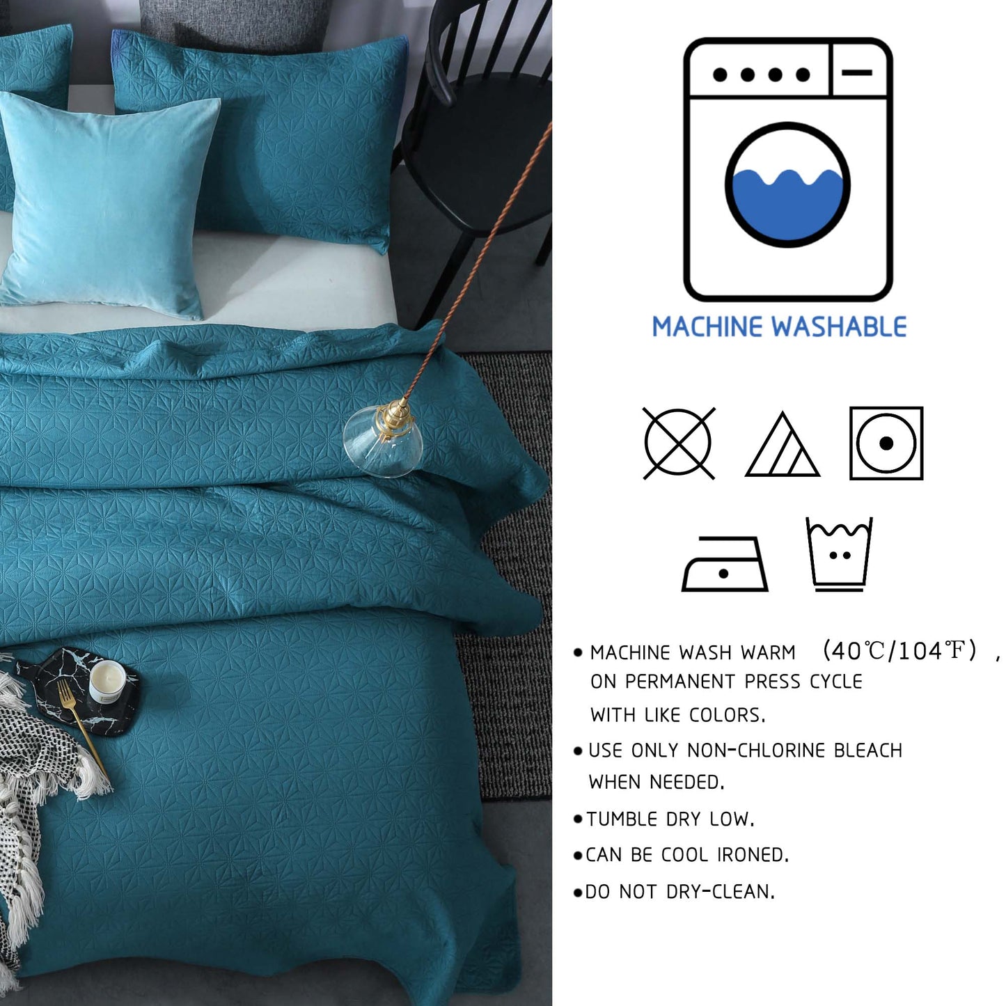 Kasentex Ultra Soft Star Contemporary Design Bedding Coverlet Set, Room Decor, Graduation Gifts