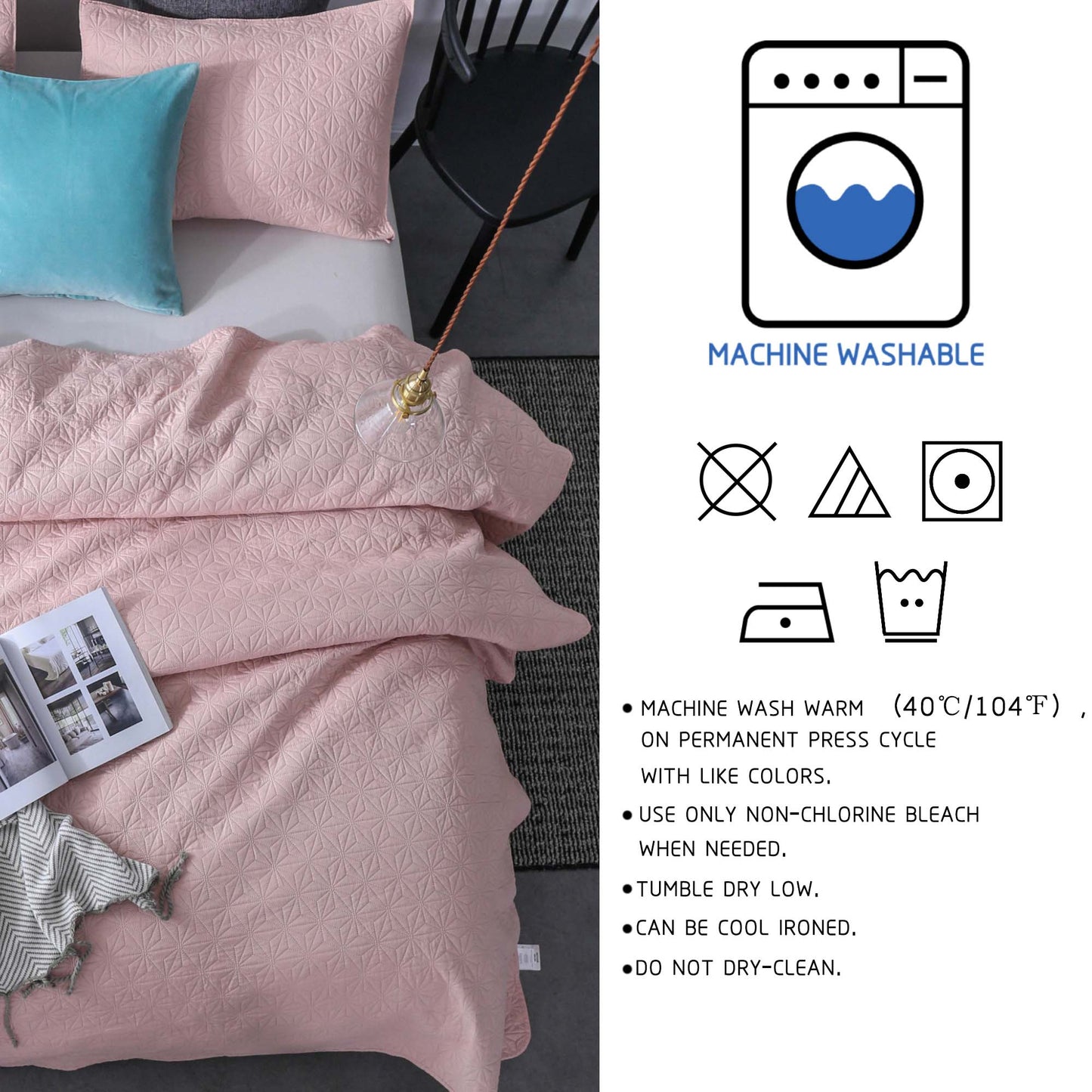 Kasentex Ultra Soft Star Contemporary Design Bedding Coverlet Set, Room Decor, Graduation Gifts