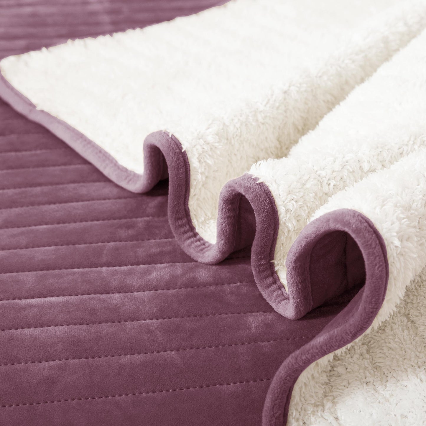 Kasentex Ultra Soft Plush Sherpa Lined Velvet Quilt Set, Queen, King