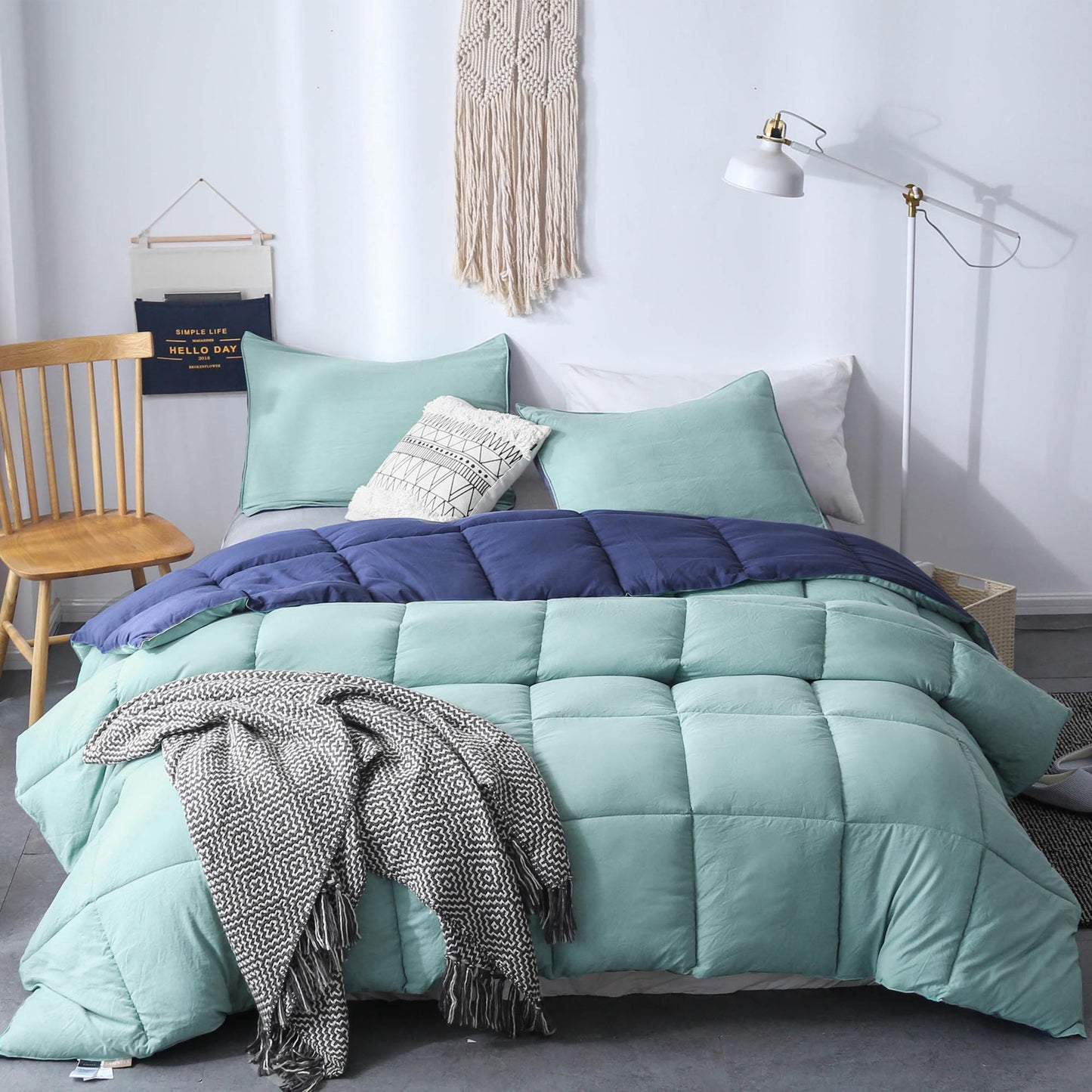 Kasentex Cozy Soft Luxury Down Alternative Comforter Set - Reversible & Machine Washable - Kasentex