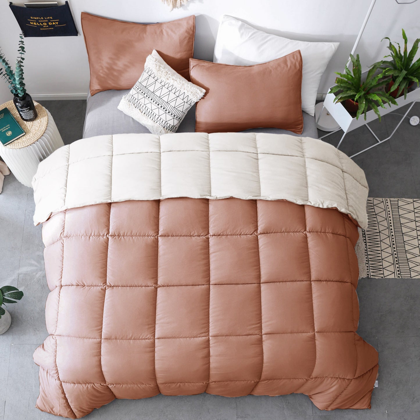 Kasentex Cozy Soft Luxury Down Alternative Comforter Set - Reversible & Machine Washable - Kasentex