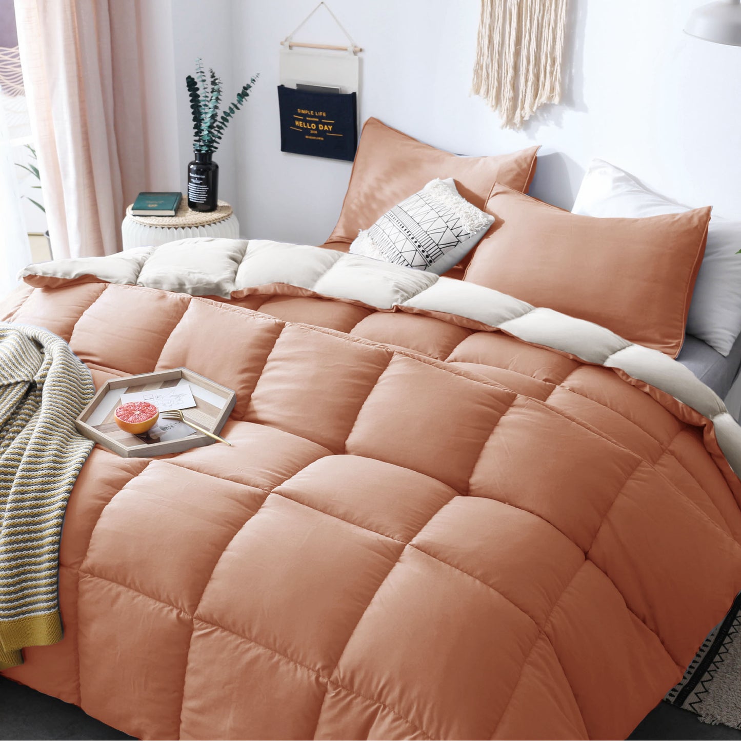 Kasentex Cozy Soft Luxury Down Alternative Comforter Set - Reversible & Machine Washable - Kasentex