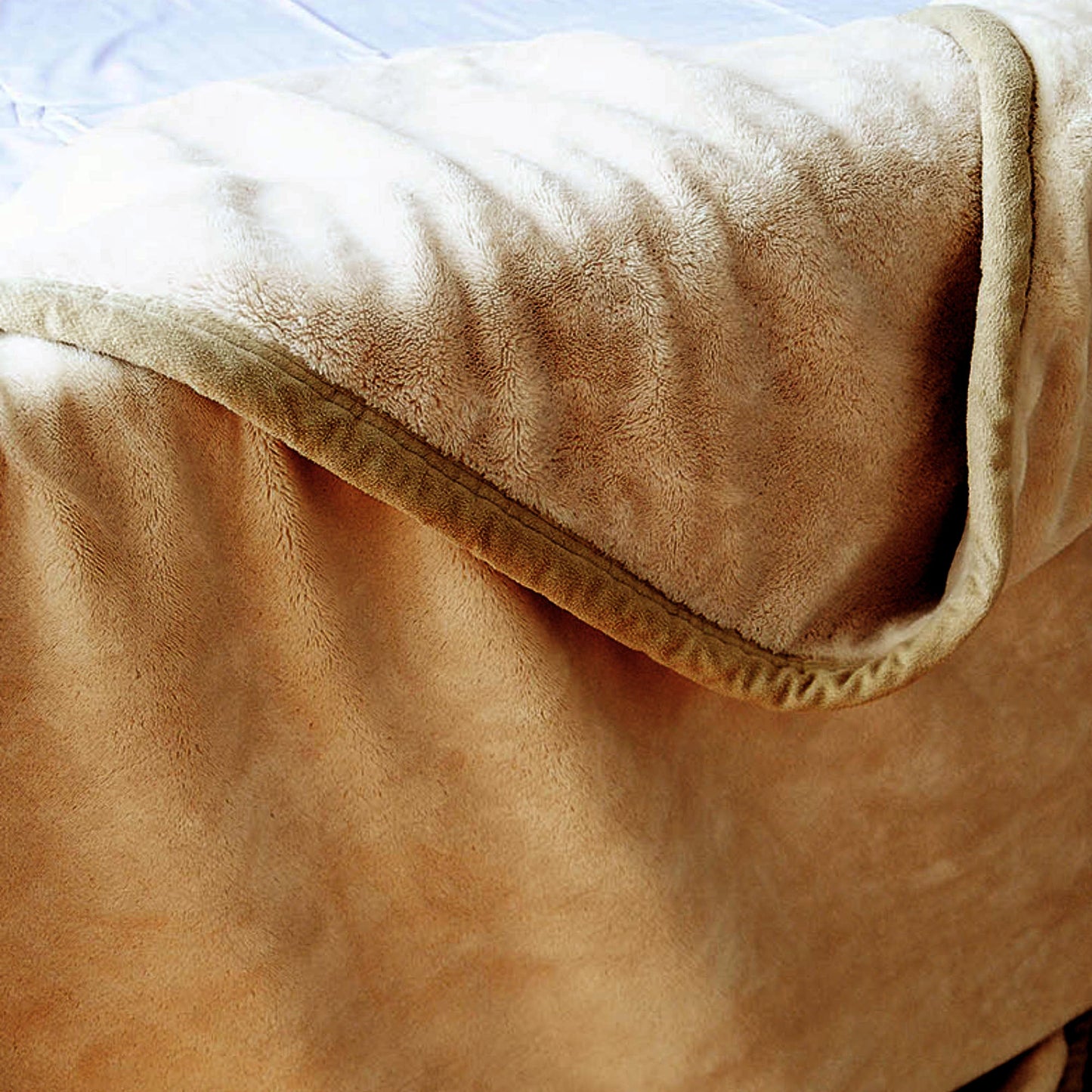Kasentex Ultra Soft All Season Warm Fleece Throw Blanket, Beige or Brown