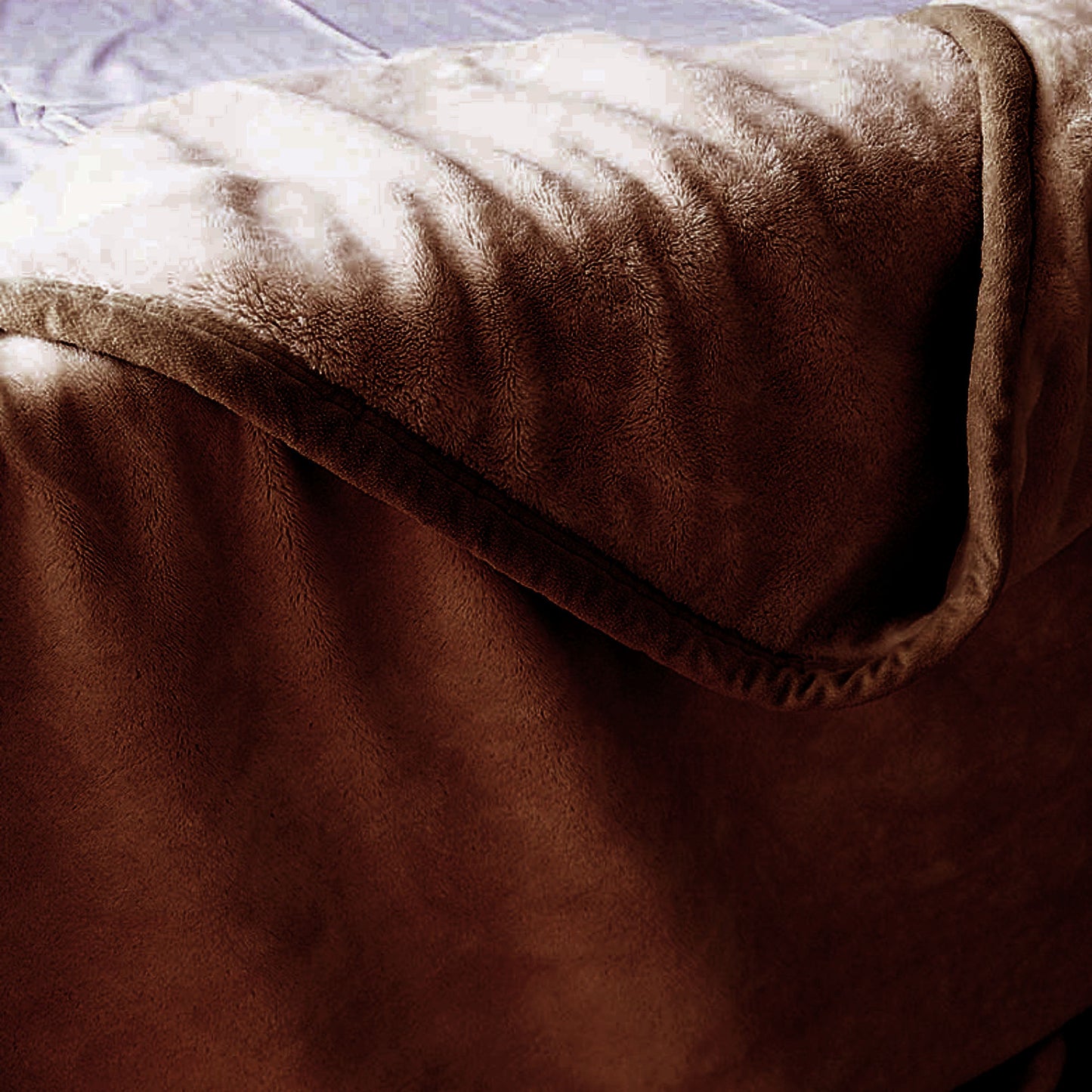 Kasentex Ultra Soft All Season Warm Fleece Throw Blanket, Beige or Brown