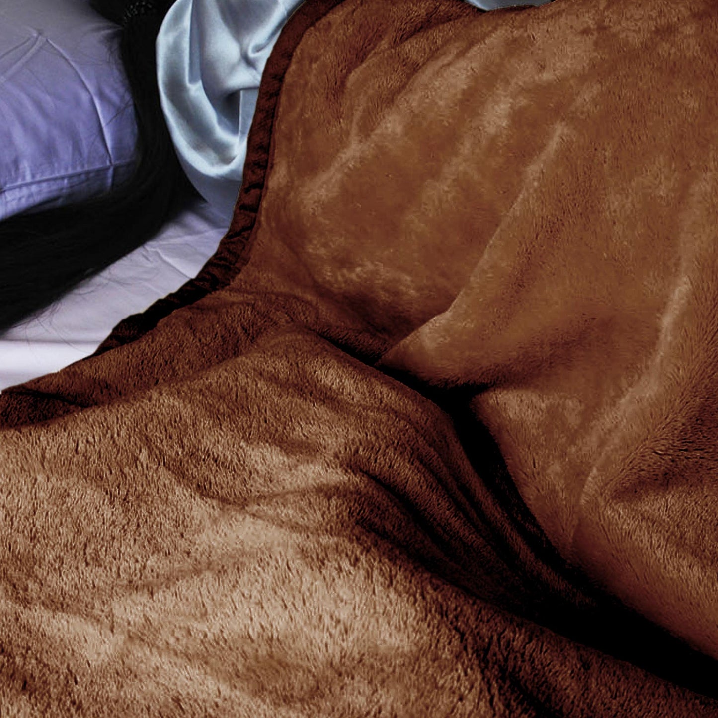 Kasentex Ultra Soft All Season Warm Fleece Throw Blanket, Beige or Brown