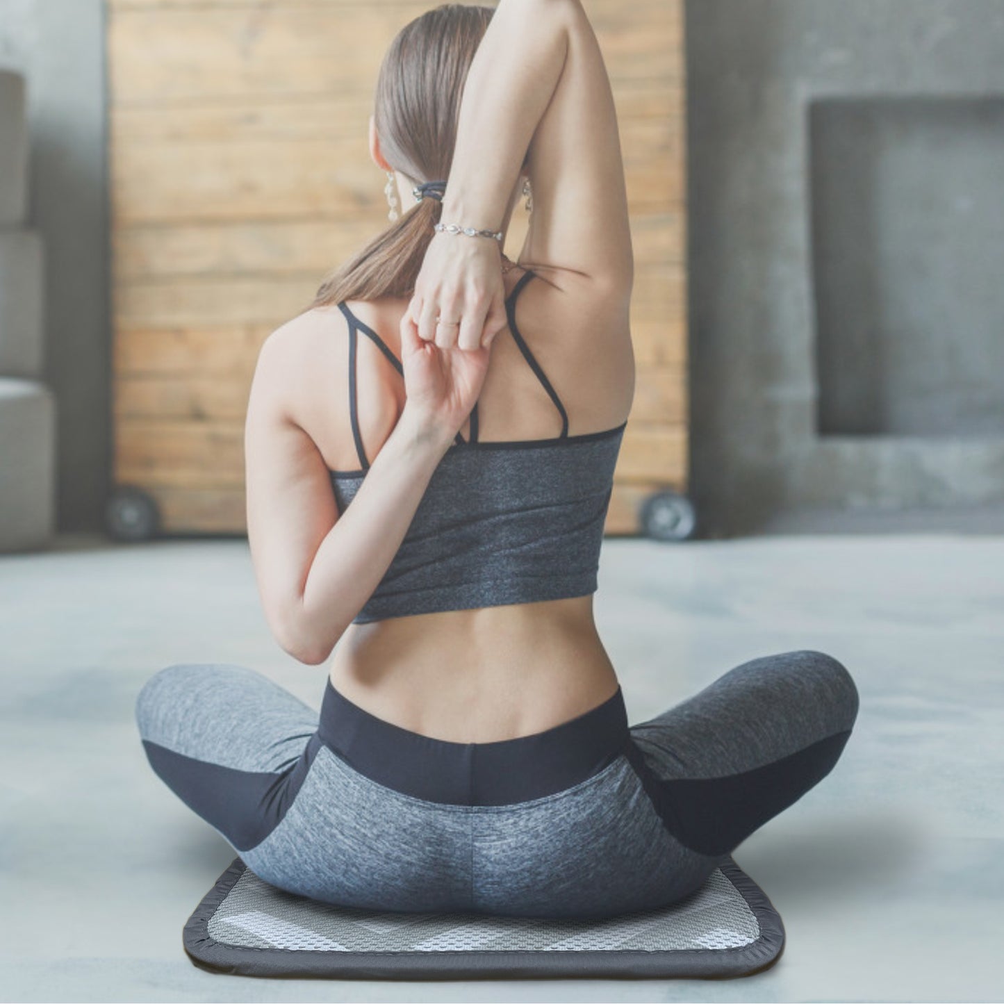 Kasentex Yoga Meditation Square Cushion, Blue or Gray or Green