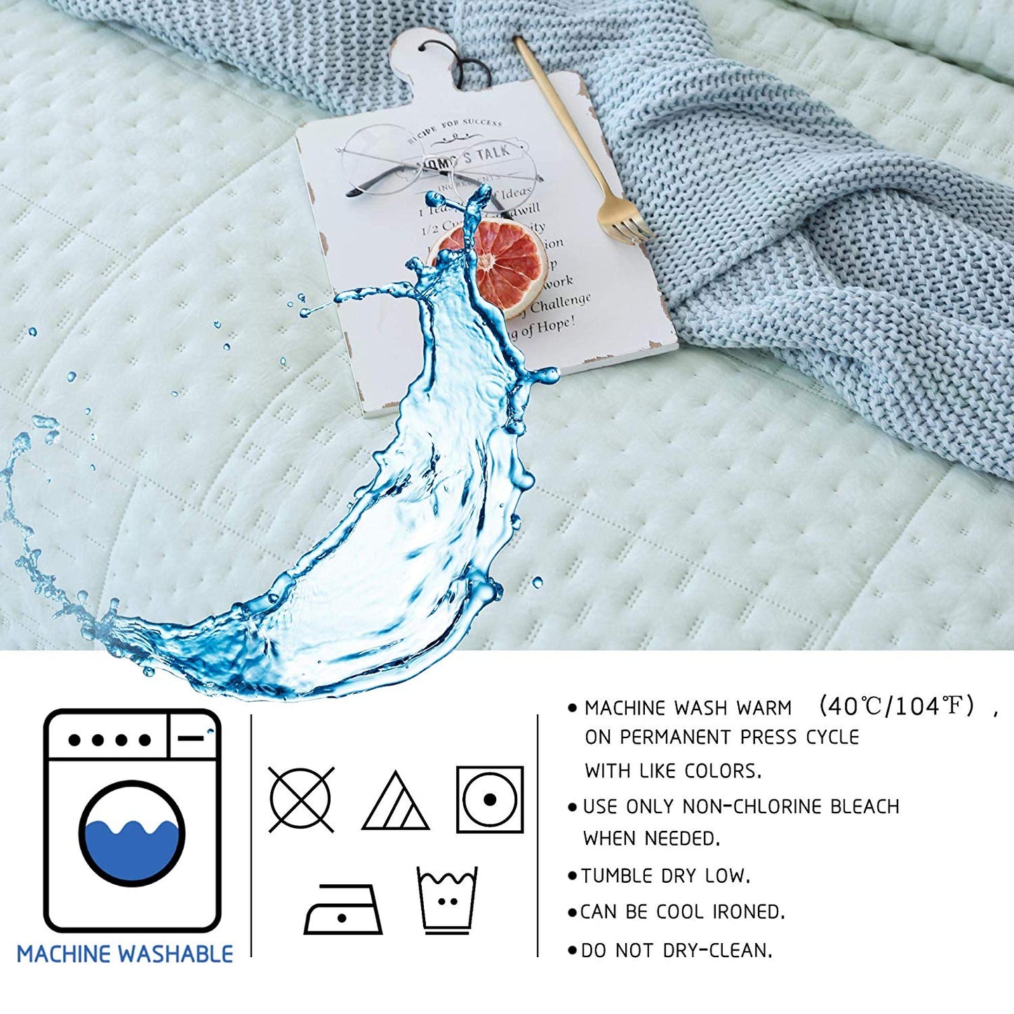 Kasentex All Season Contemporary Coverlet Quilt Set, Detailed Stitching, Green or Grey or Blue, Room Decor, Graduation Gifts
