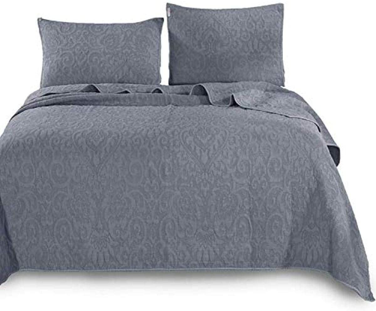 Kasentex 100% Cotton Ultra Soft Floral Pattern Quilt Bedspread Set