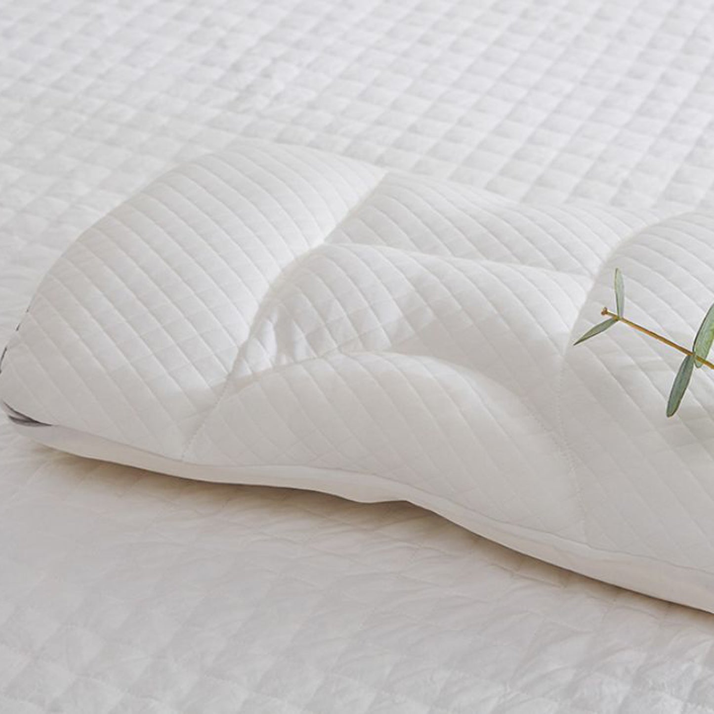 Kasentex Waterproof Foam Pillow, Medium Support Low Loft Slim Contour, White
