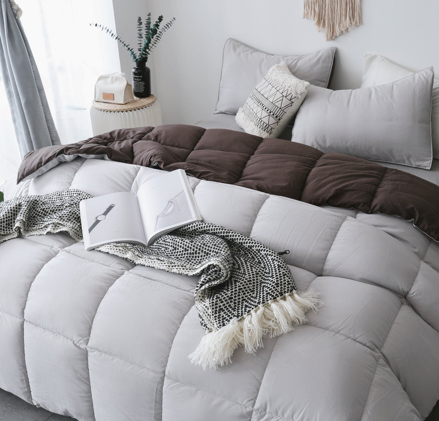 Kasentex Cozy Soft Luxury Down Alternative Comforter Set - Reversible & Machine Washable - Kasentex