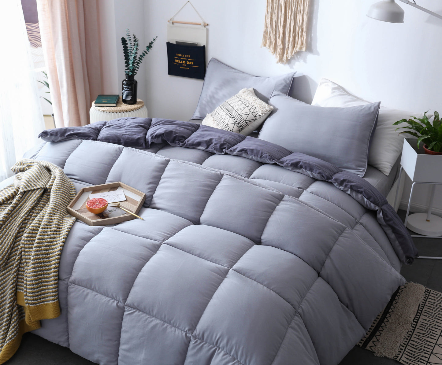 Kasentex Cozy Soft Luxury Down Alternative Comforter Set - Reversible & Machine Washable - Kasentex
